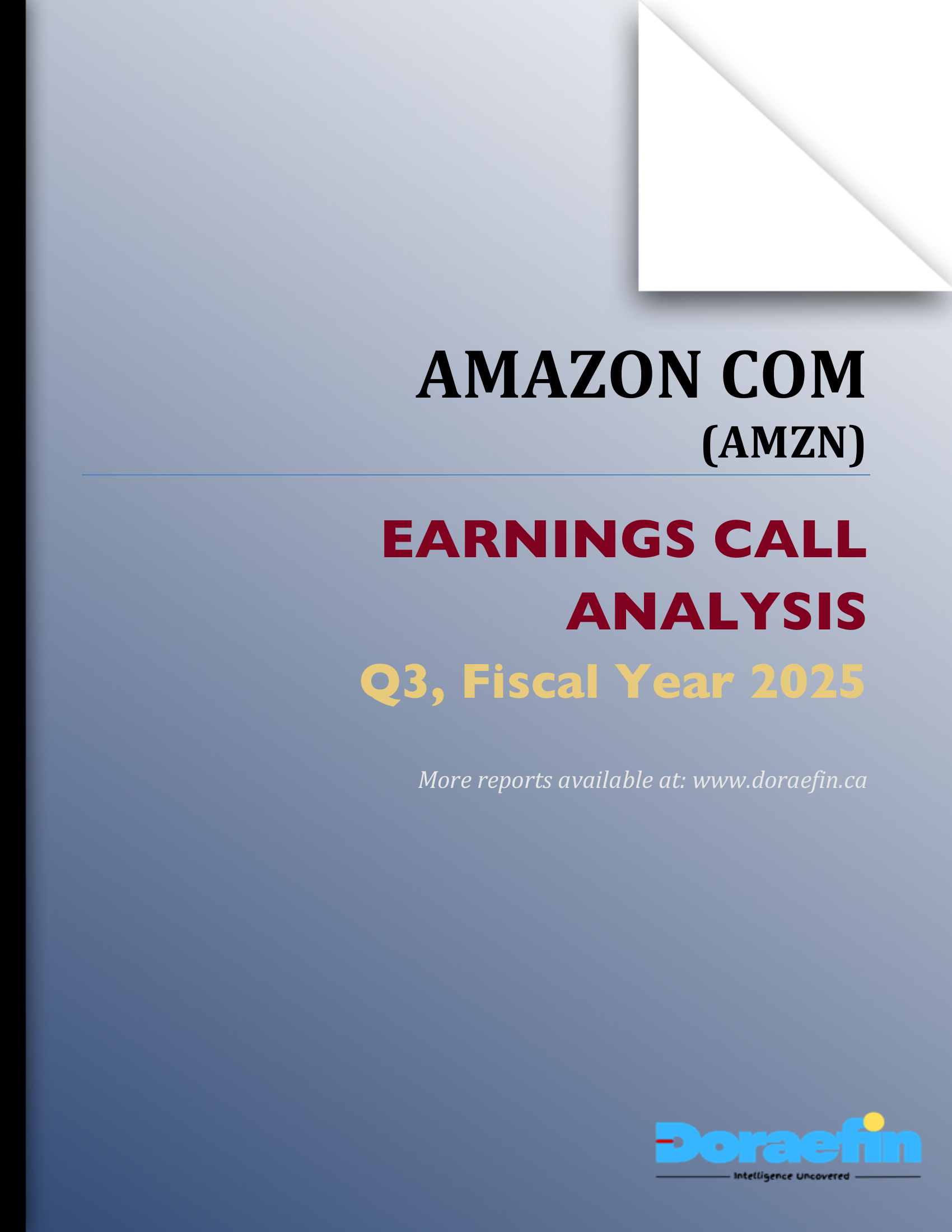 AMAZON COM, Earnings call analysis, Q3FY2025