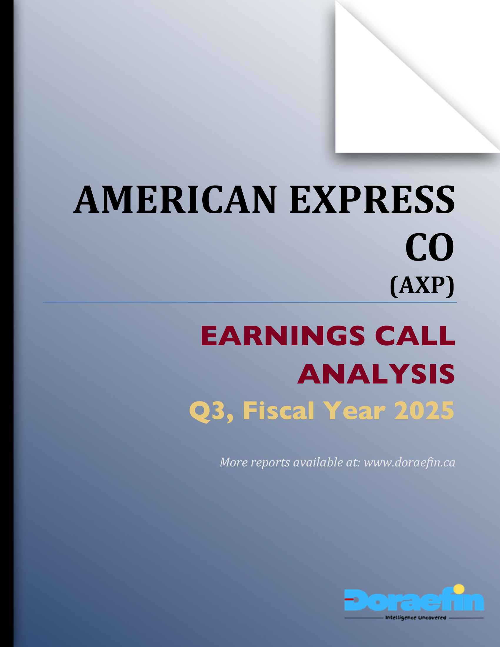 AMERICAN EXPRESS CO, Earnings call analysis, Q3FY2025