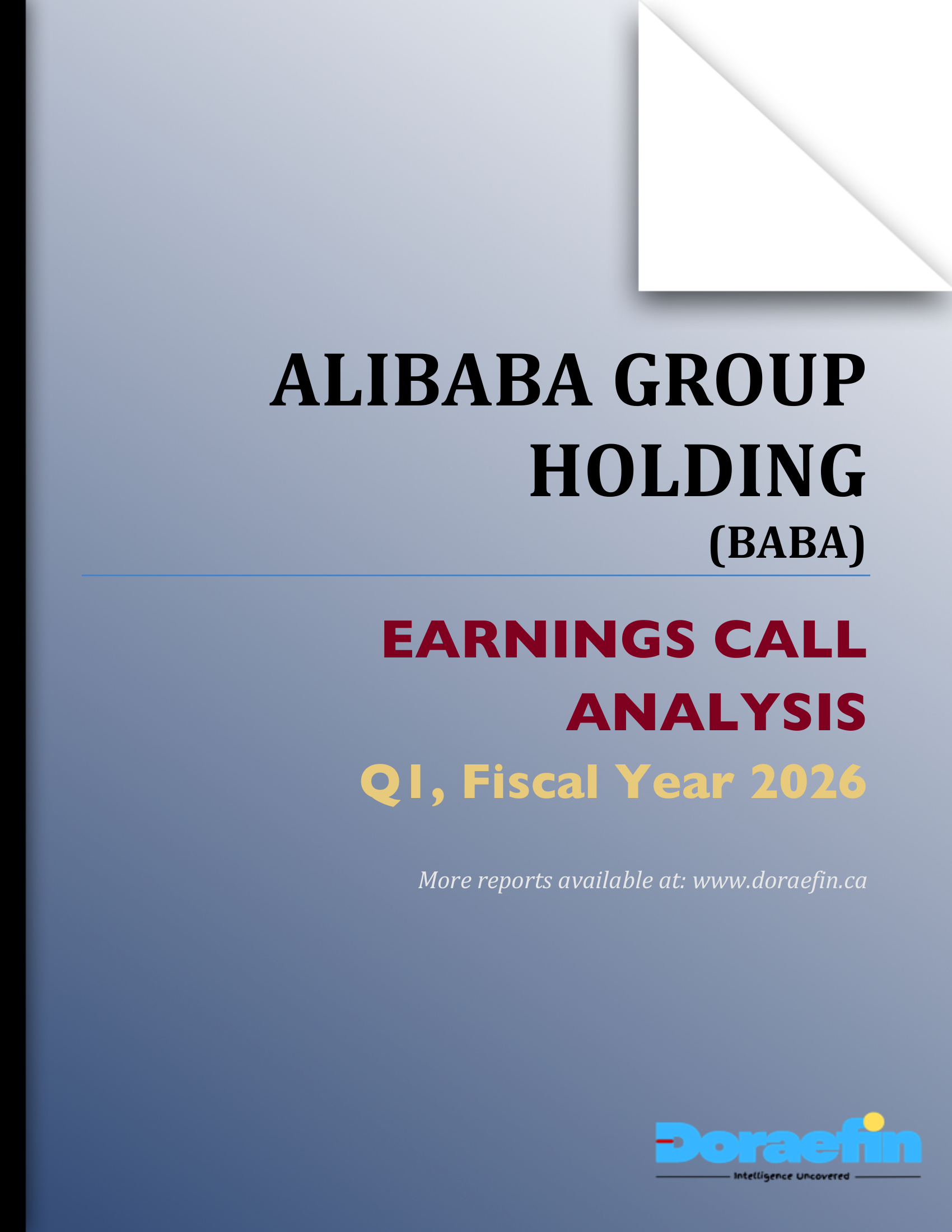 Alibaba Group Holding, Earnings call analysis, Q1FY2026