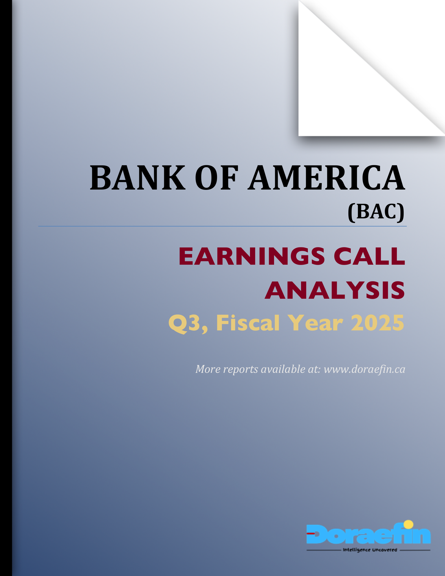 BANK OF AMERICA, Earnings call analysis, Q3FY2025