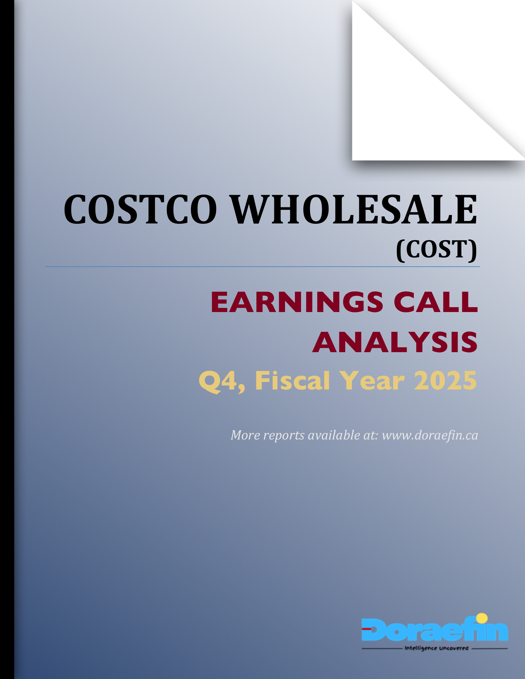 COSTCO WHOLESALE, Earnings call analysis, Q4FY2025