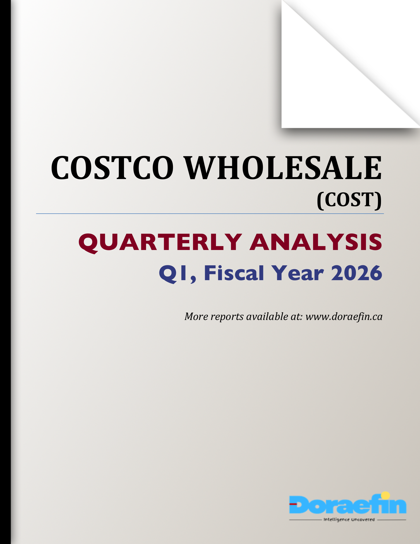 COSTCO WHOLESALE, Quarterly analysis, Q1FY2026