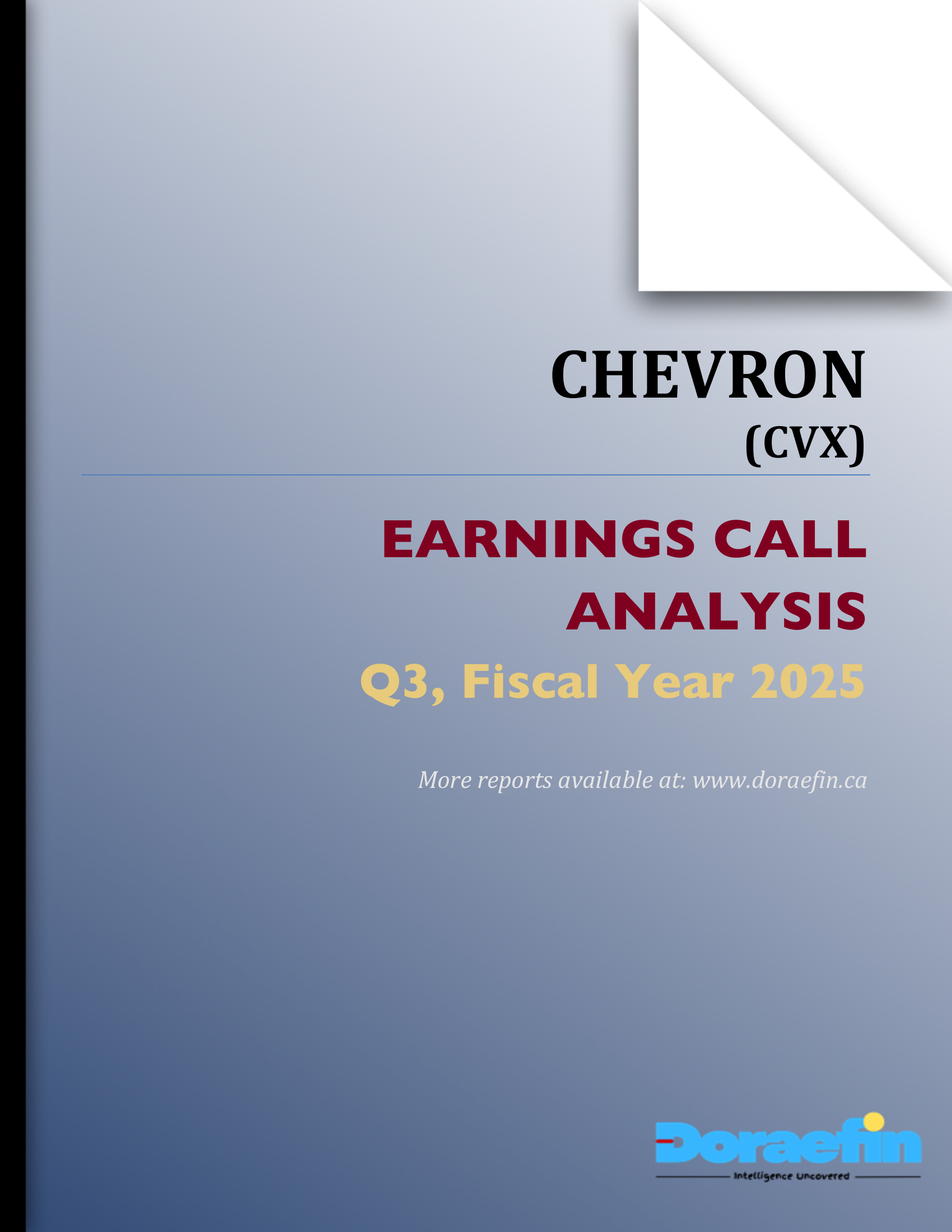 CHEVRON, Earnings call analysis, Q3FY2025