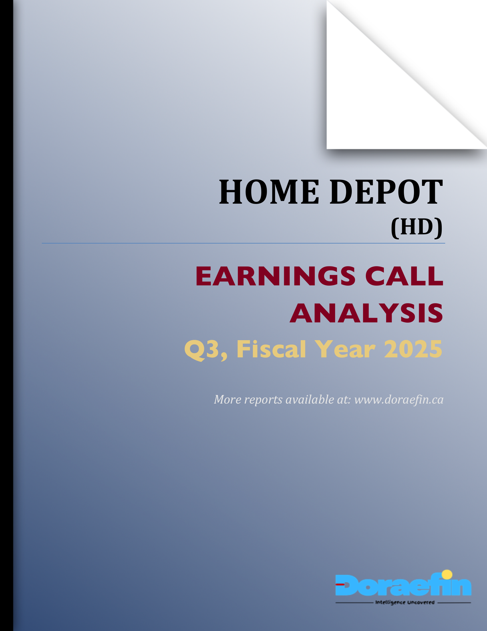 HOME DEPOT, Earnings call analysis, Q3FY2025