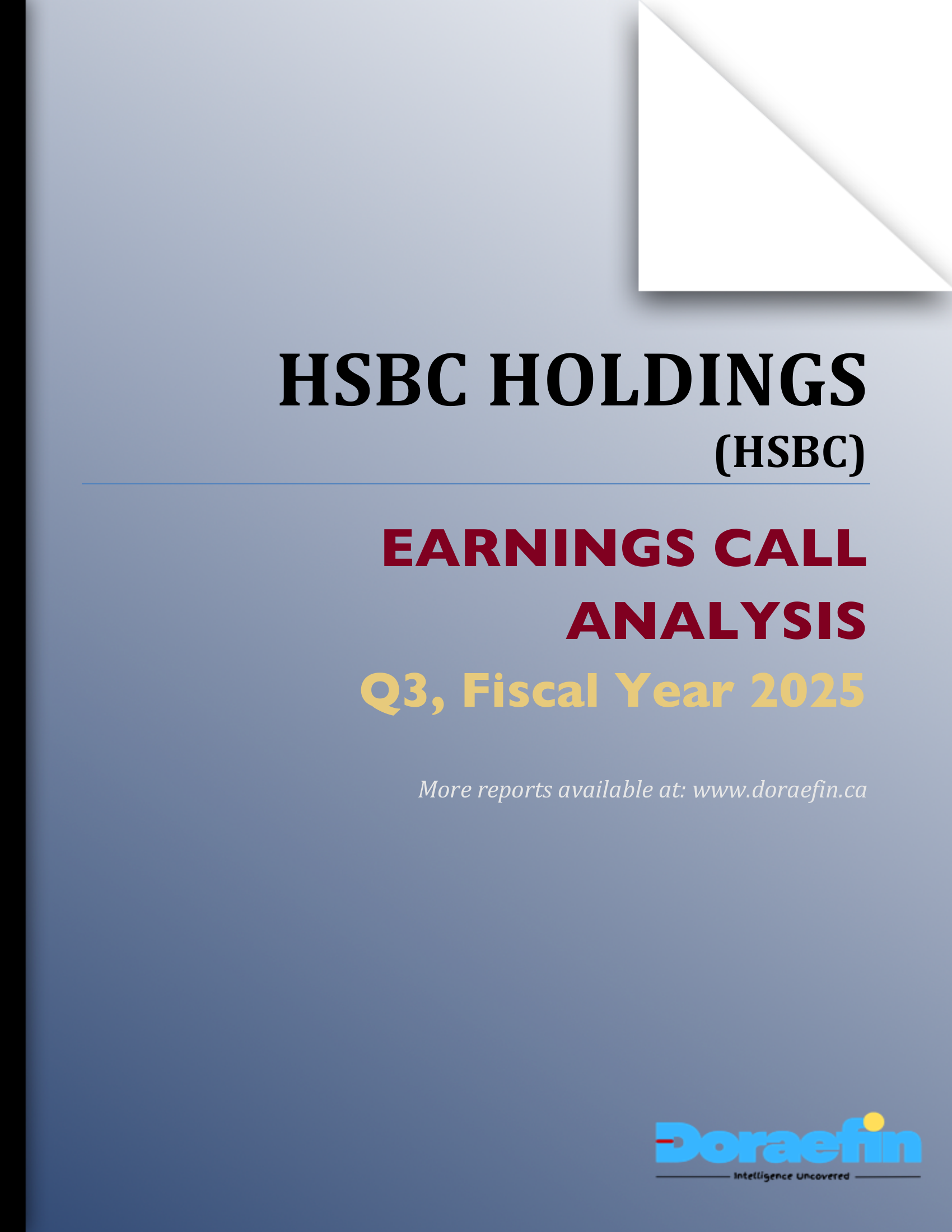 HSBC HOLDINGS, Earnings call analysis, Q3FY2025