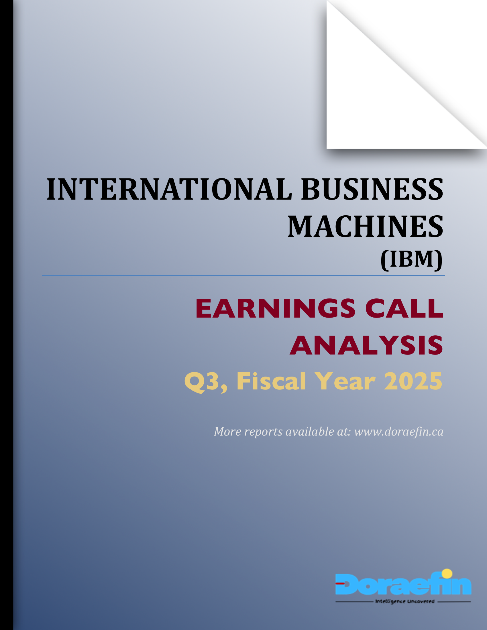 INTERNATIONAL BUSINESS MACHINES, Earnings call analysis, Q3FY2025