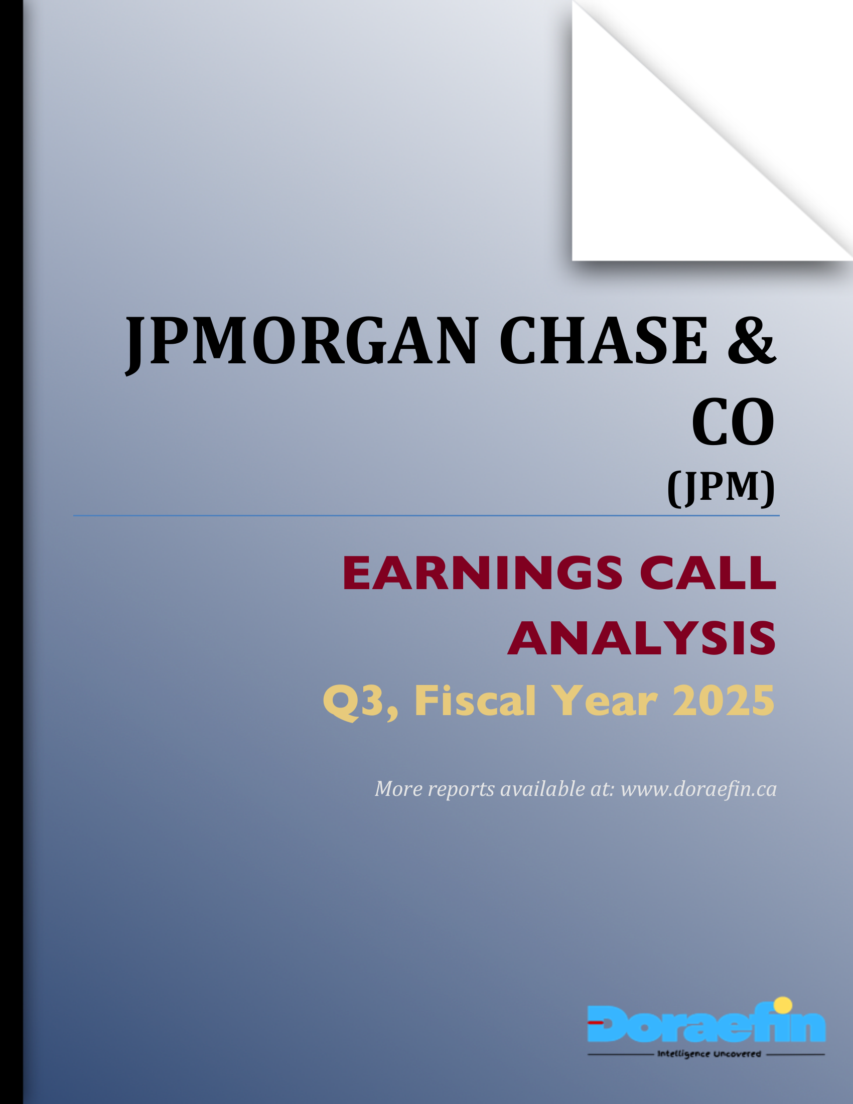 JPMORGAN CHASE & CO, Earnings call analysis, Q3FY2025