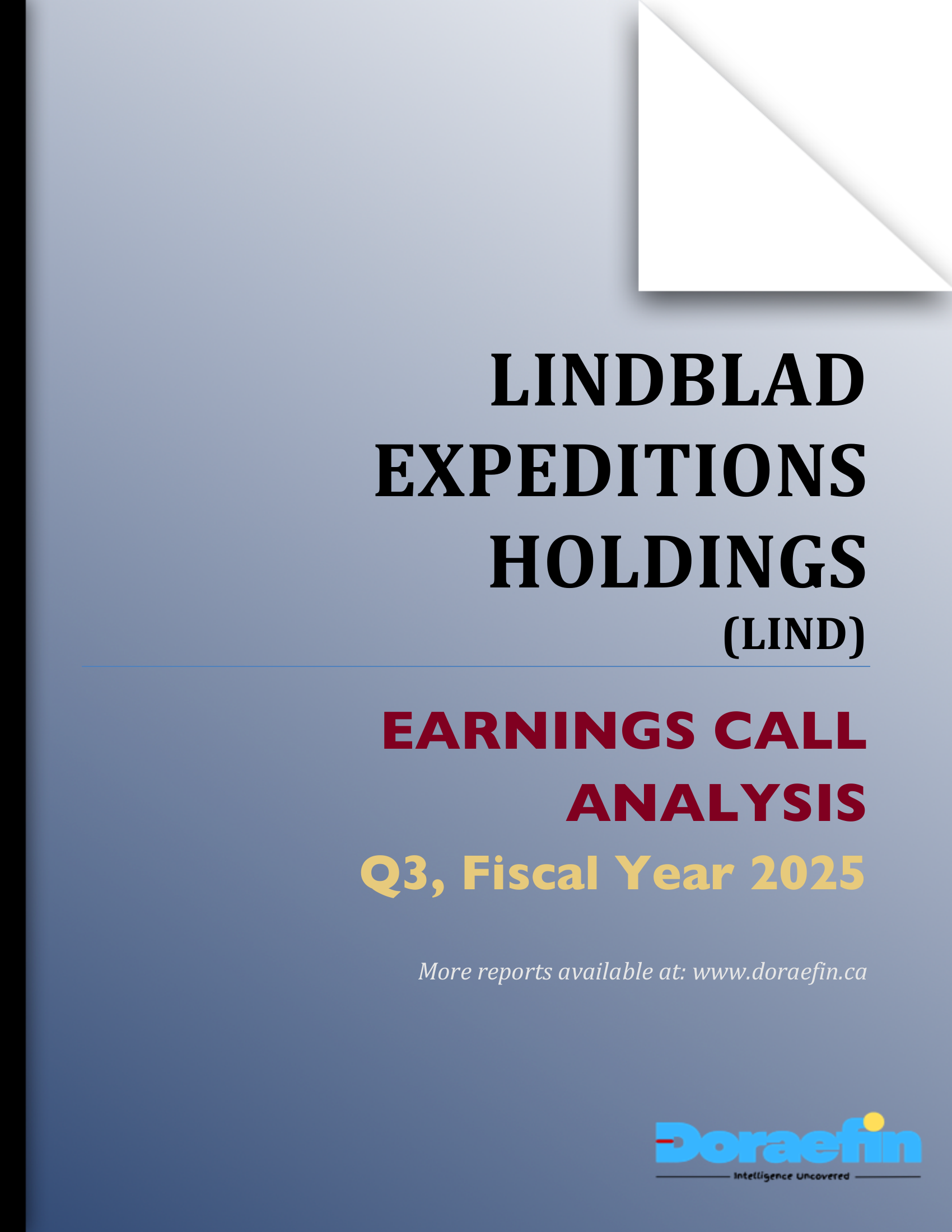 LINDBLAD EXPEDITIONS HOLDINGS, Earnings call analysis, Q3FY2025