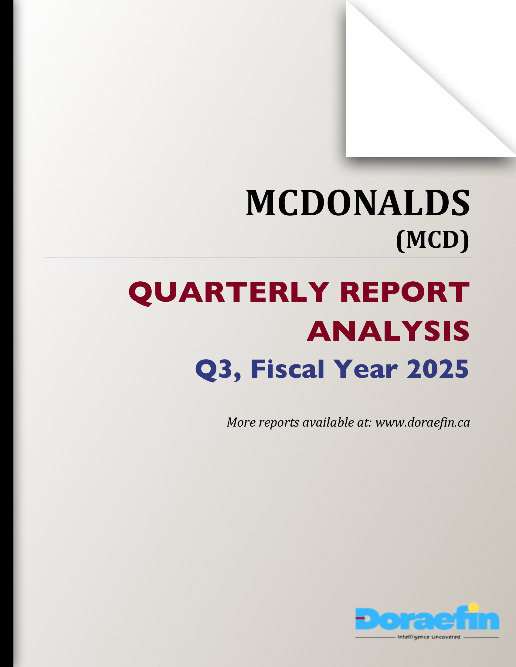 MCDONALDS, Quarterly analysis, Q3FY2025