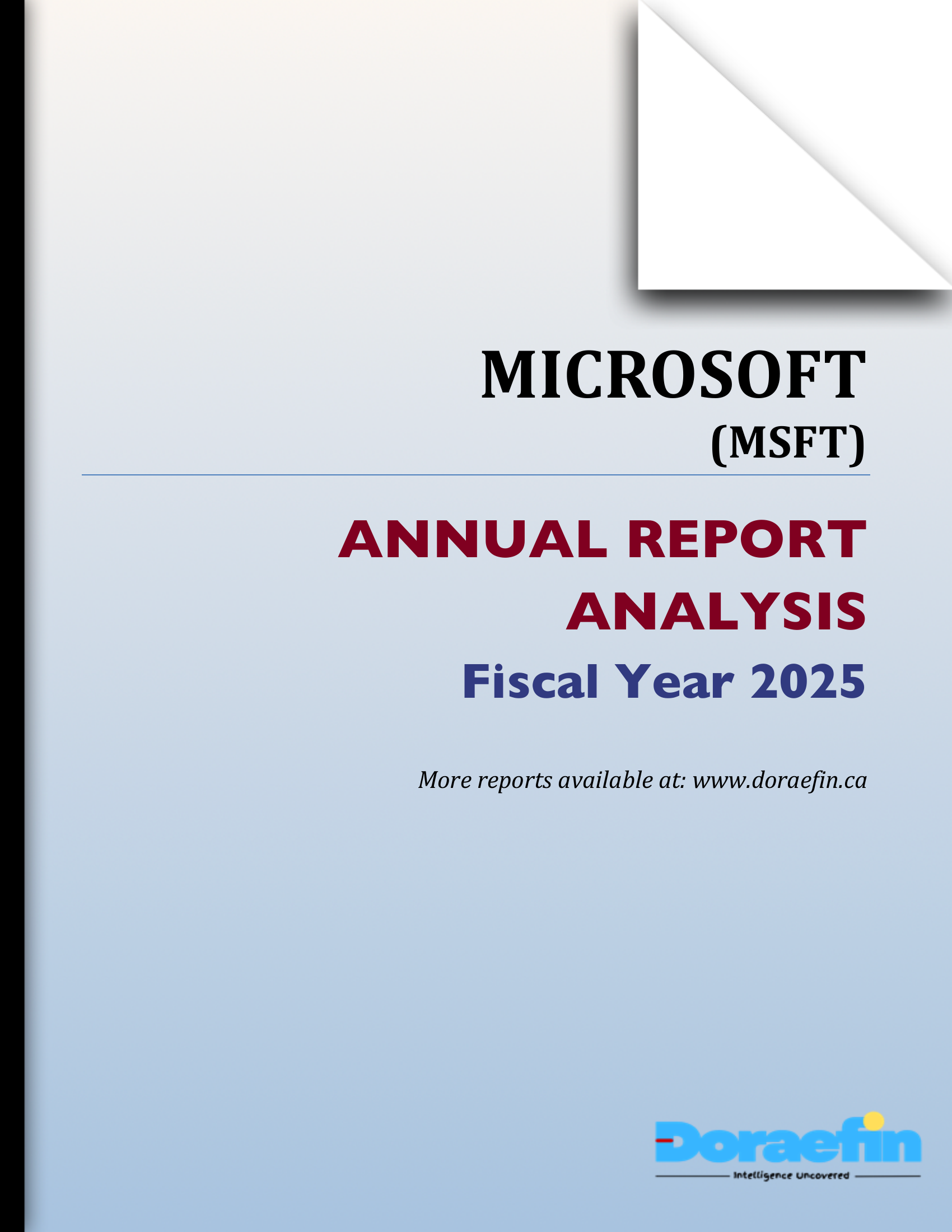 MICROSOFT, Annual analysis, FY2025