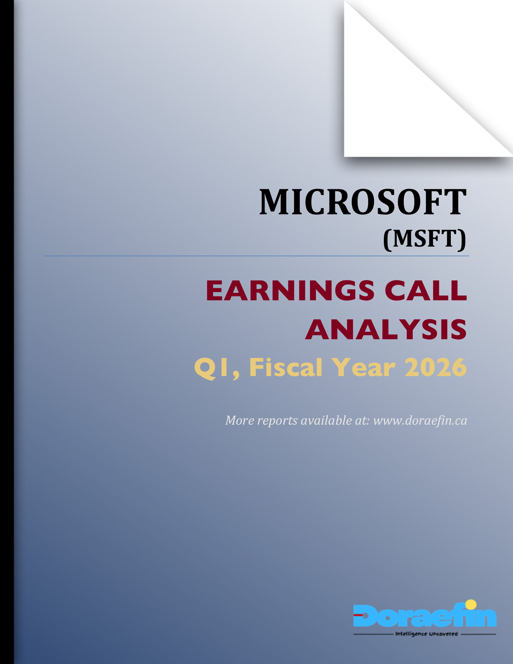 MICROSOFT, Earnings call analysis, Q1FY2026