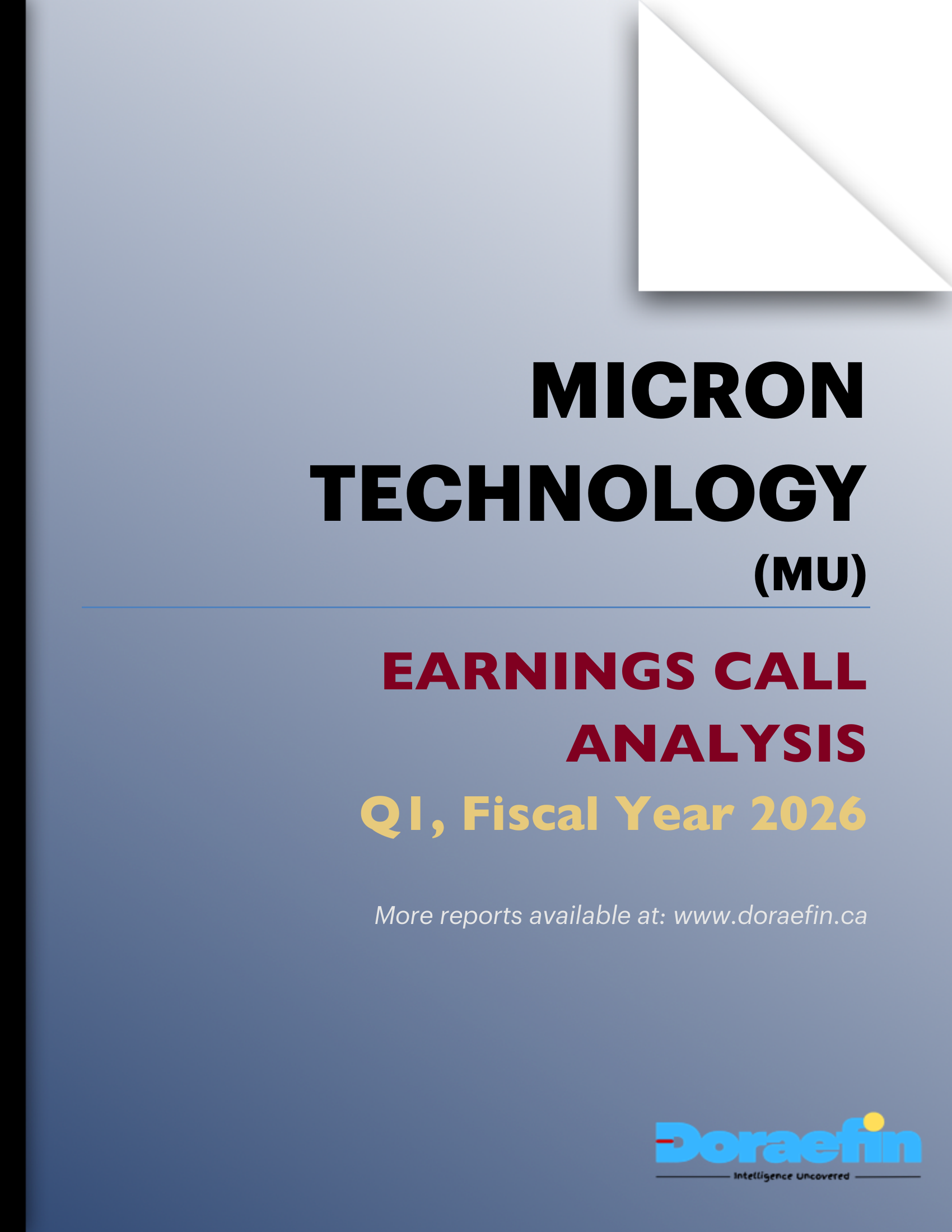 MICRON TECHNOLOGY, Earnings call analysis, Q1FY2026