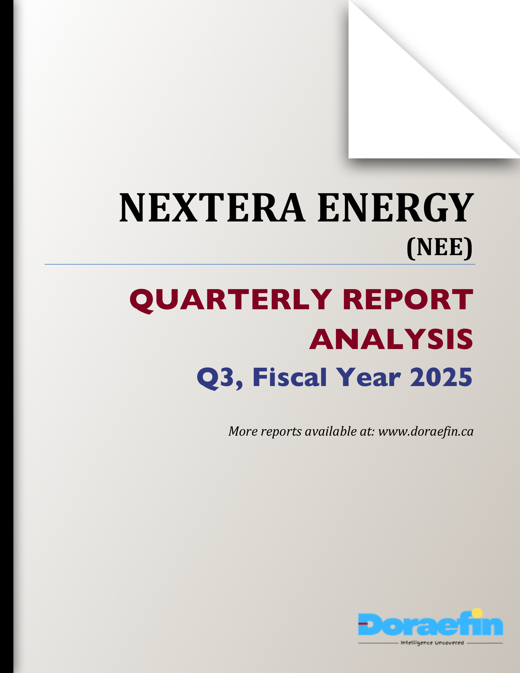 NEXTERA ENERGY, Quarterly analysis, Q3FY2025