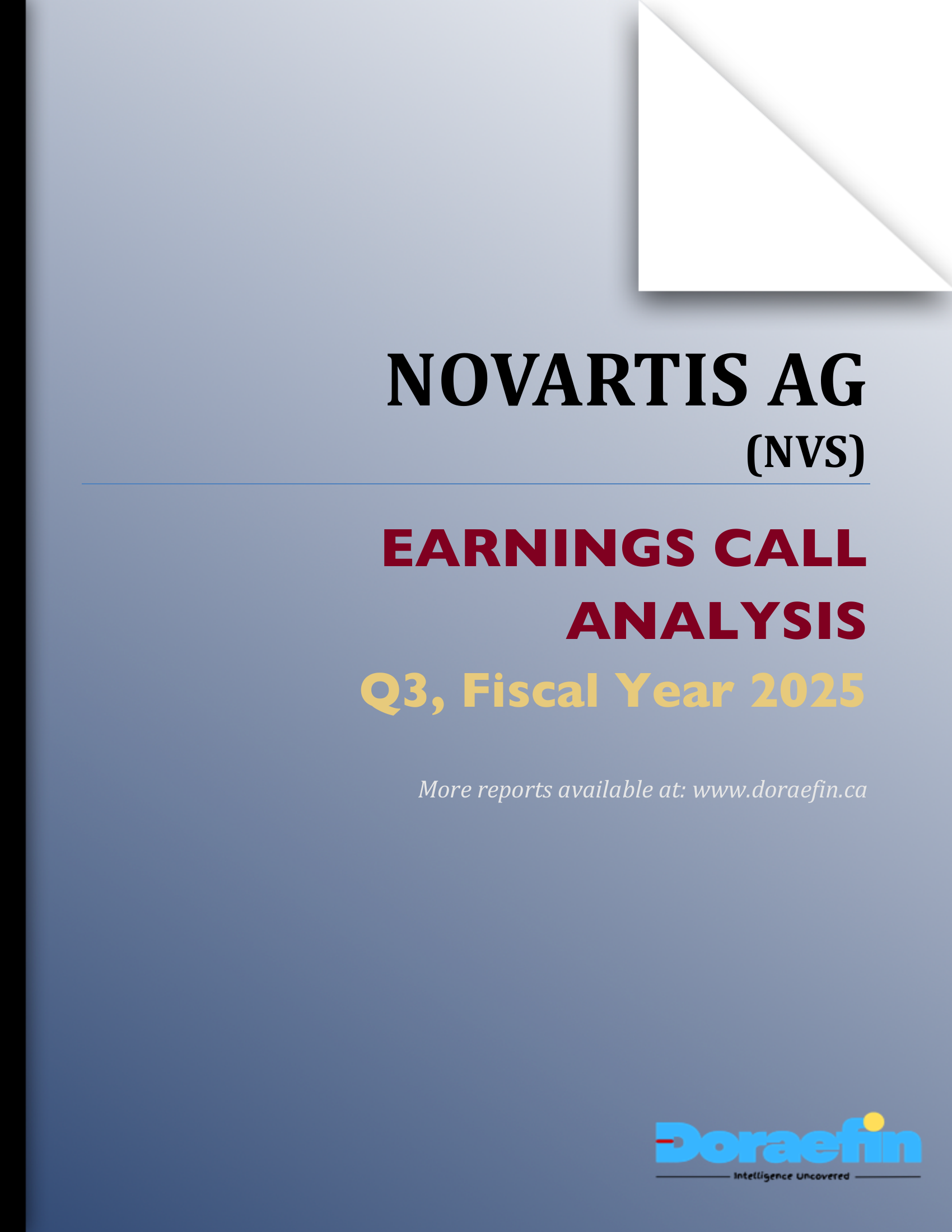 NOVARTIS AG, Earnings call analysis, Q3FY2025