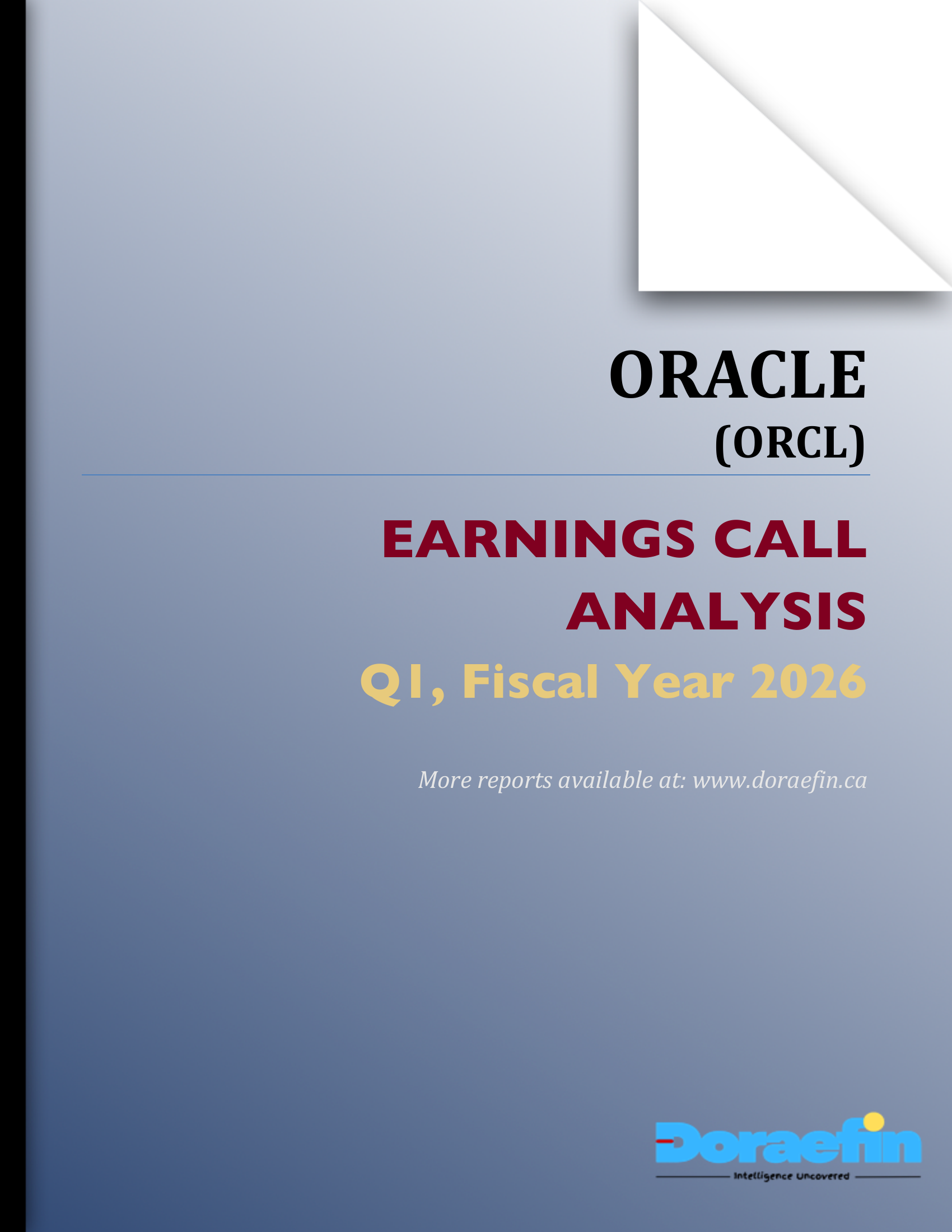 ORACLE, Earnings call analysis, Q1FY2026