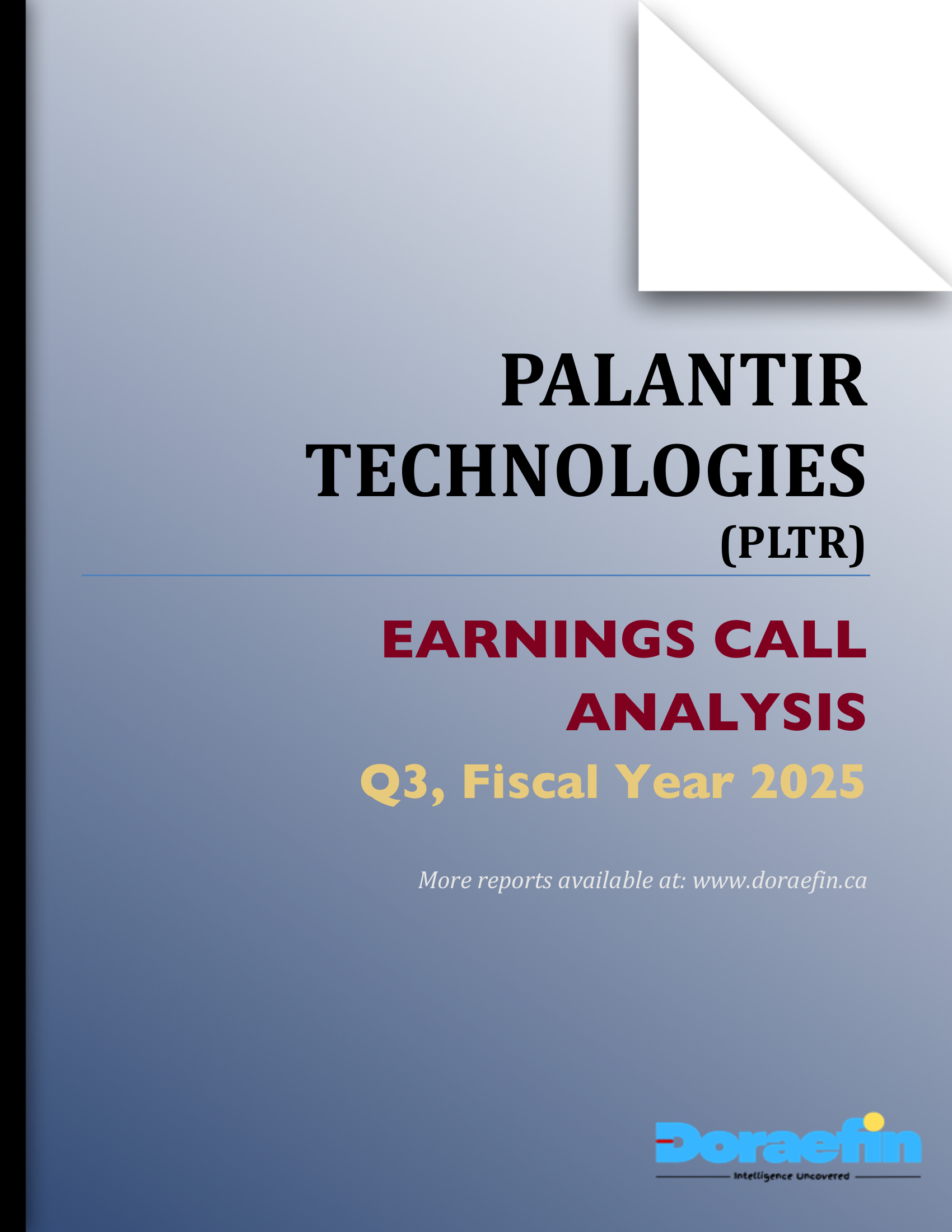 Palantir Technologies, Earnings call analysis, Q3FY2025