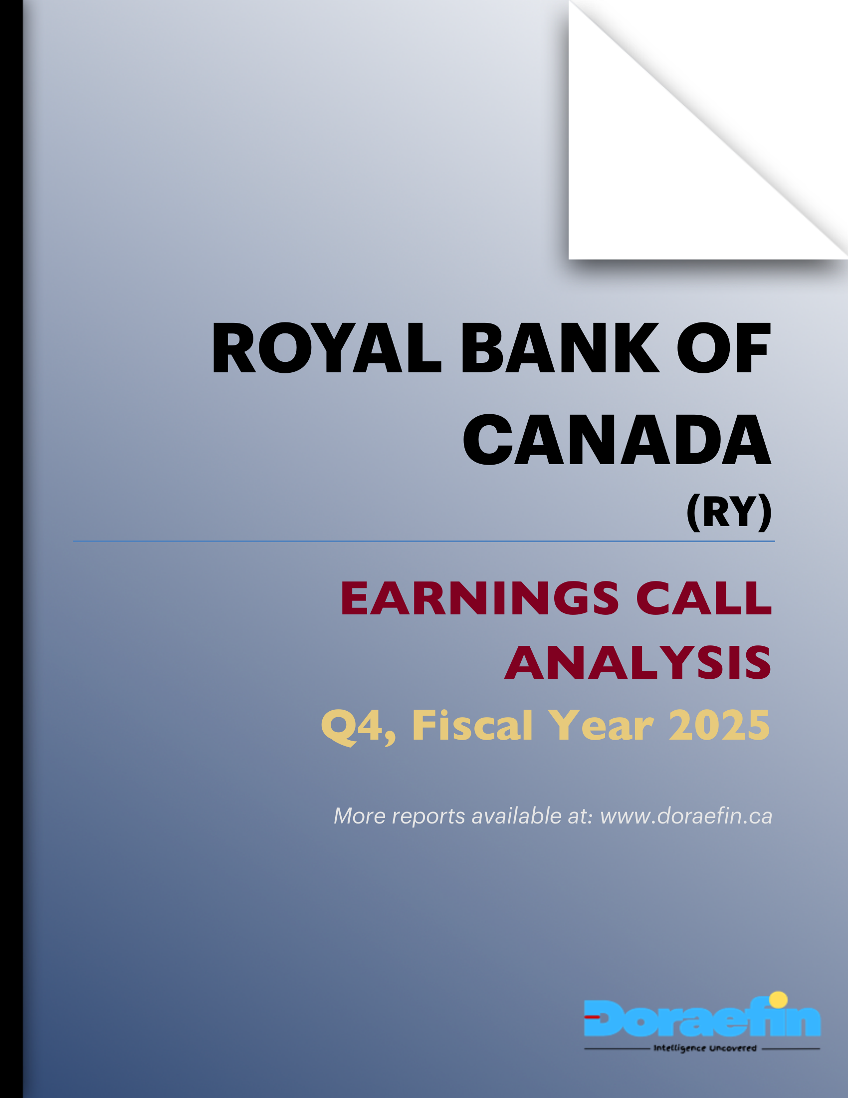 ROYAL BANK OF CANADA, Earnings call analysis, Q4FY2025