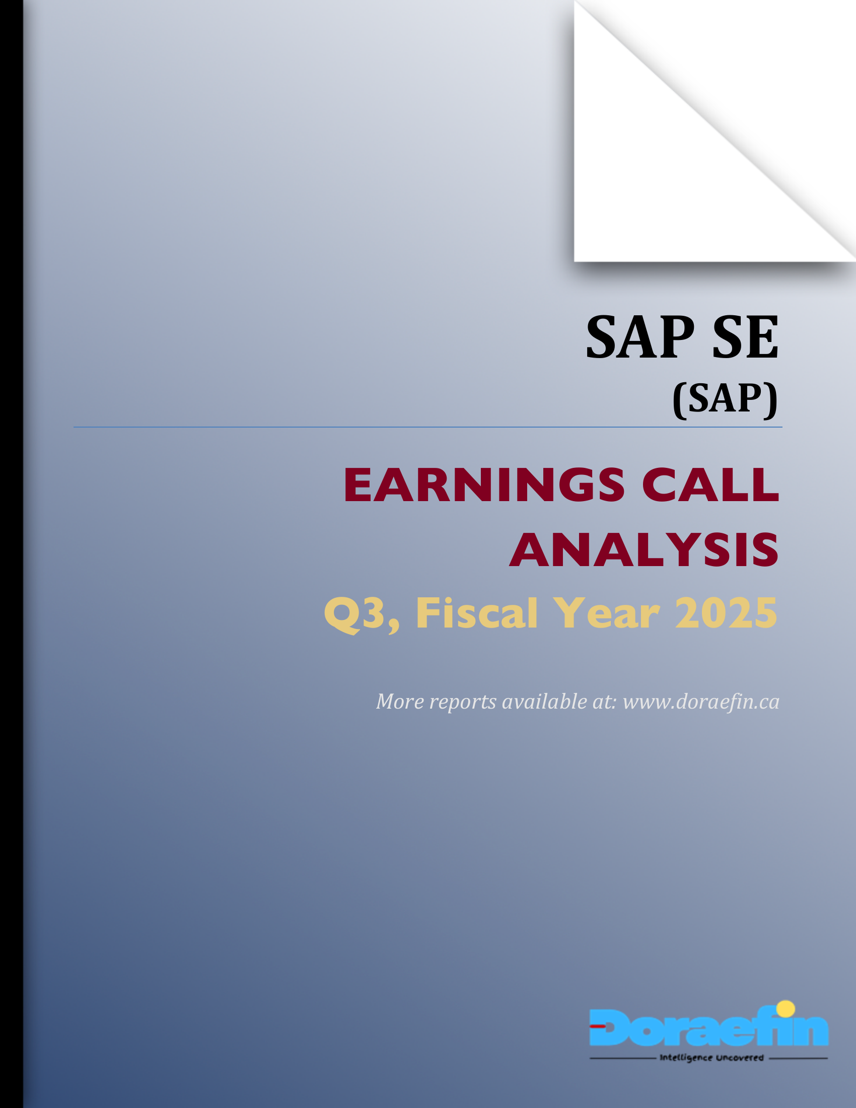 SAP SE, Earnings call analysis, Q3FY2025