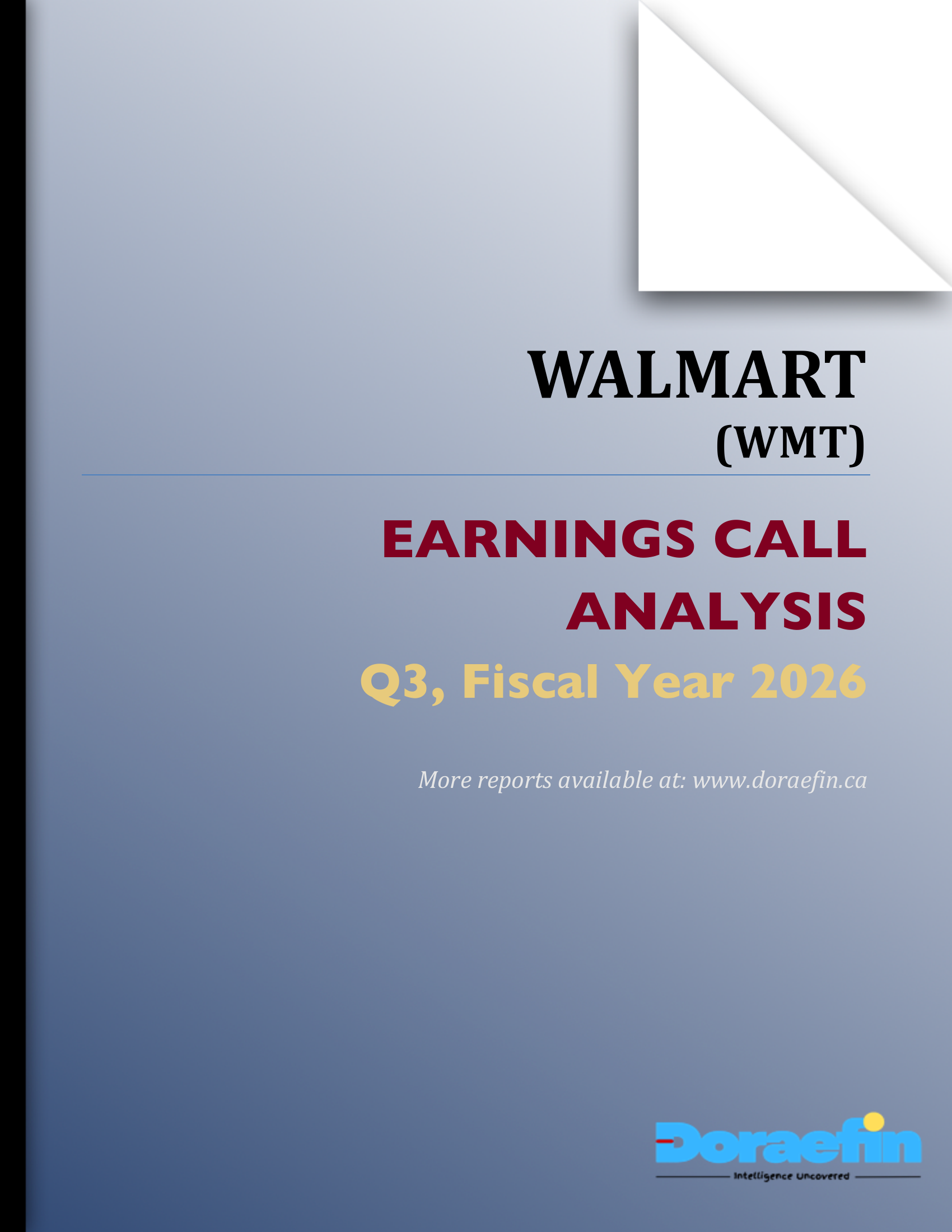 Walmart, Earnings call analysis, Q3FY2026