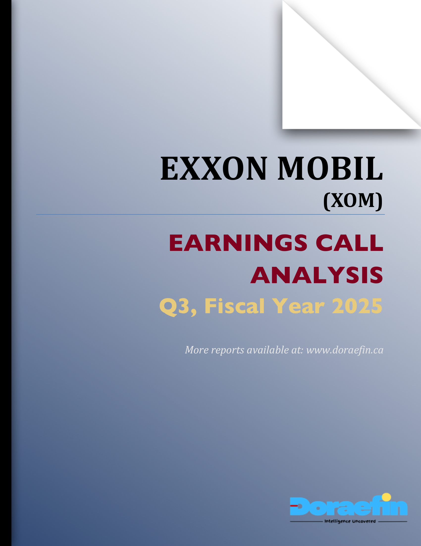 EXXON MOBIL, Earnings call analysis, Q3FY2025