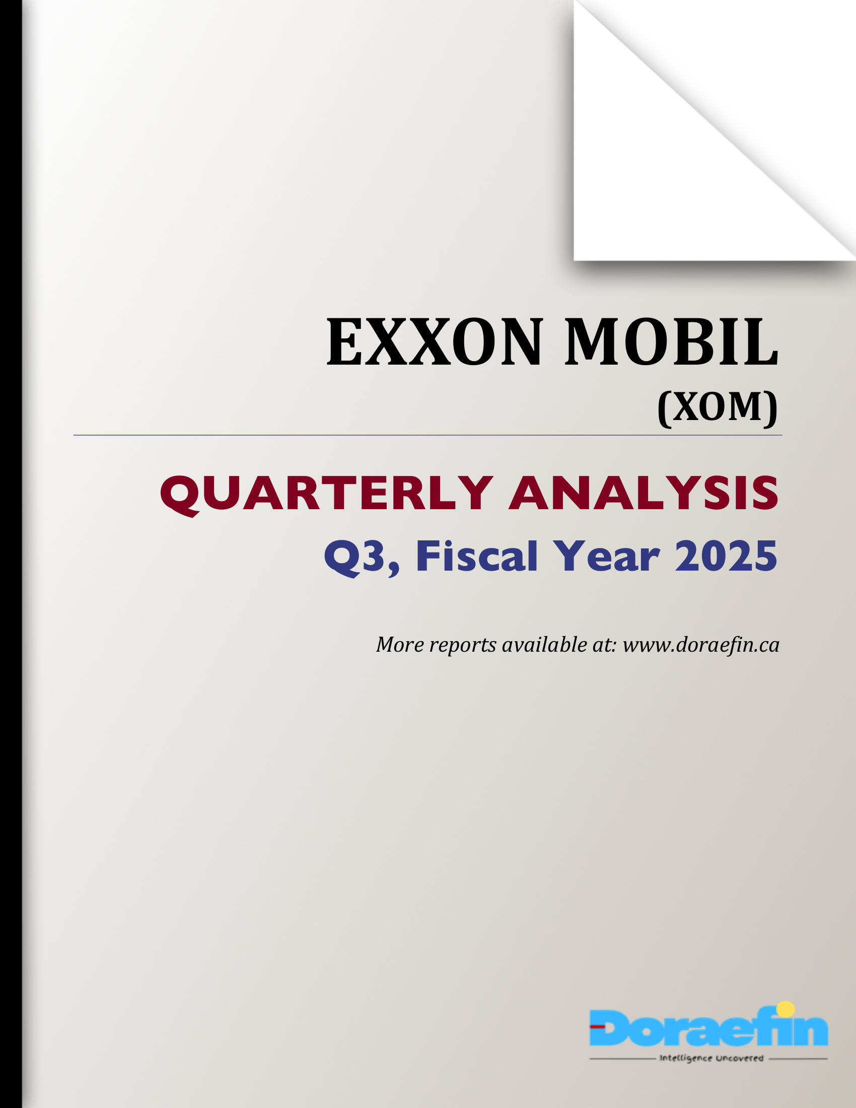 EXXON MOBIL, Quarterly analysis, Q3FY2025
